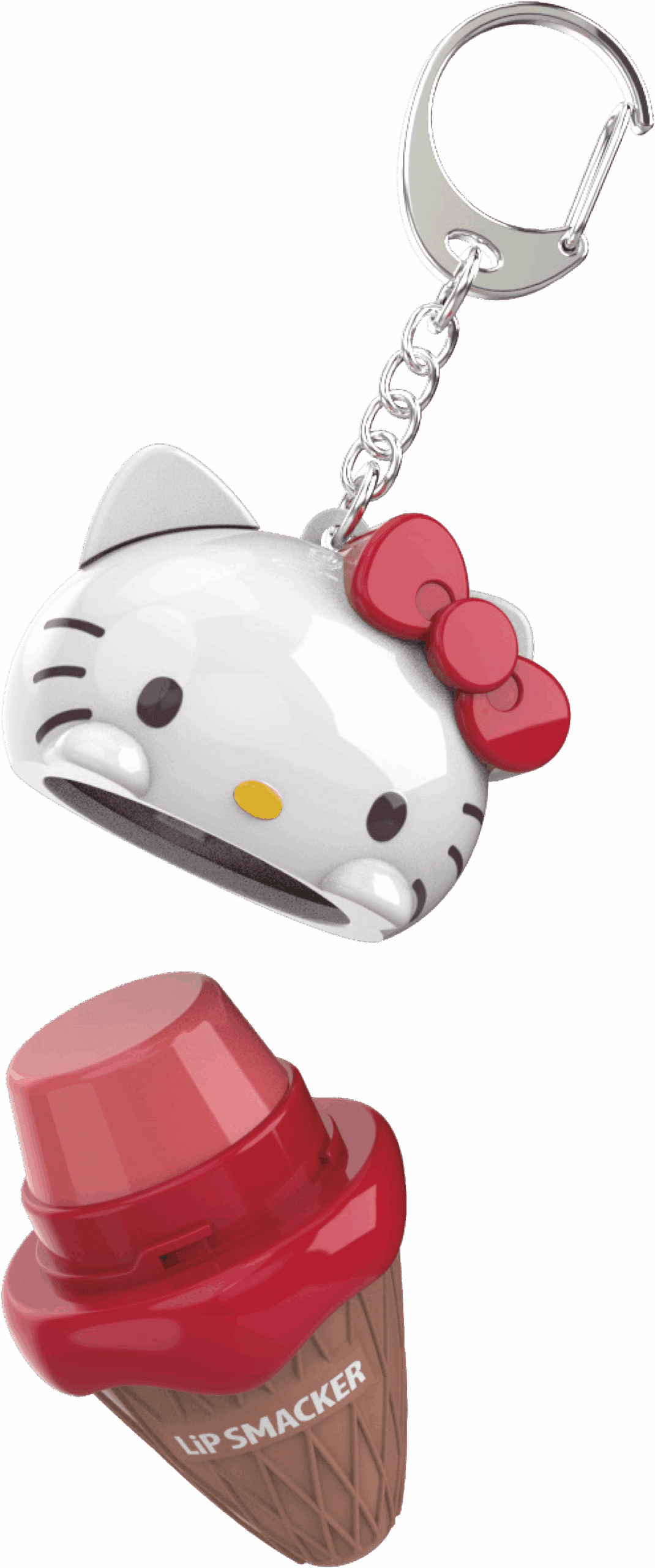 Lip Smacker - Hello Kitty Ice Cream cone balm with keychain - Strawberry - Image 3