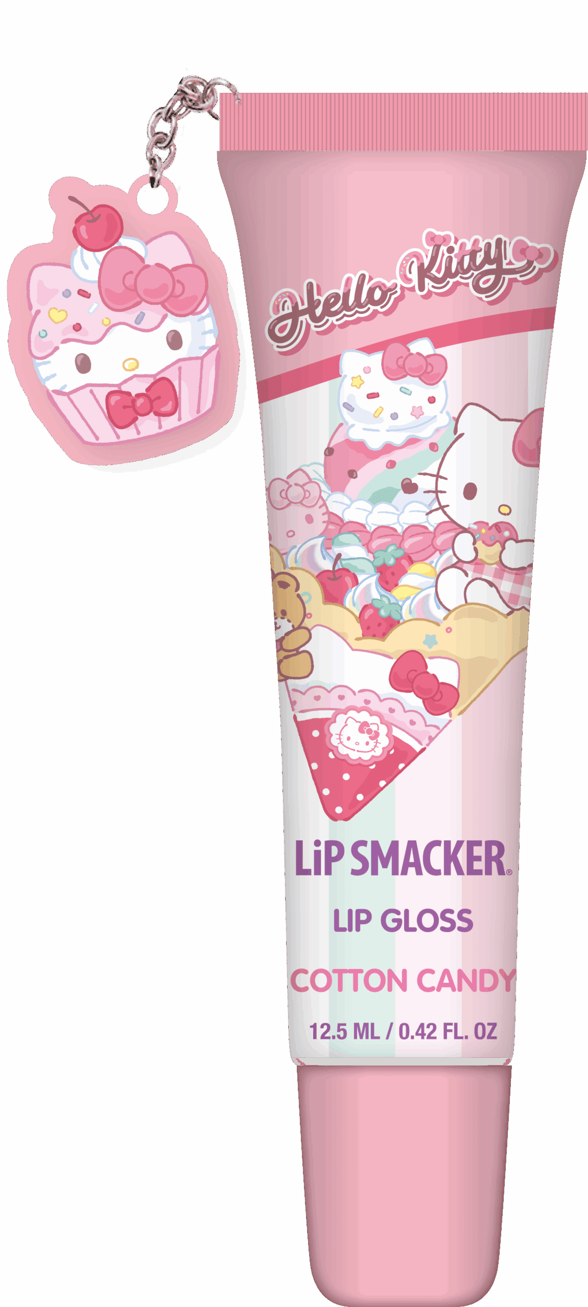 Lip Smacker - Hello Kitty Lip Gloss Balm with charm - Cotton Candy - Image 2