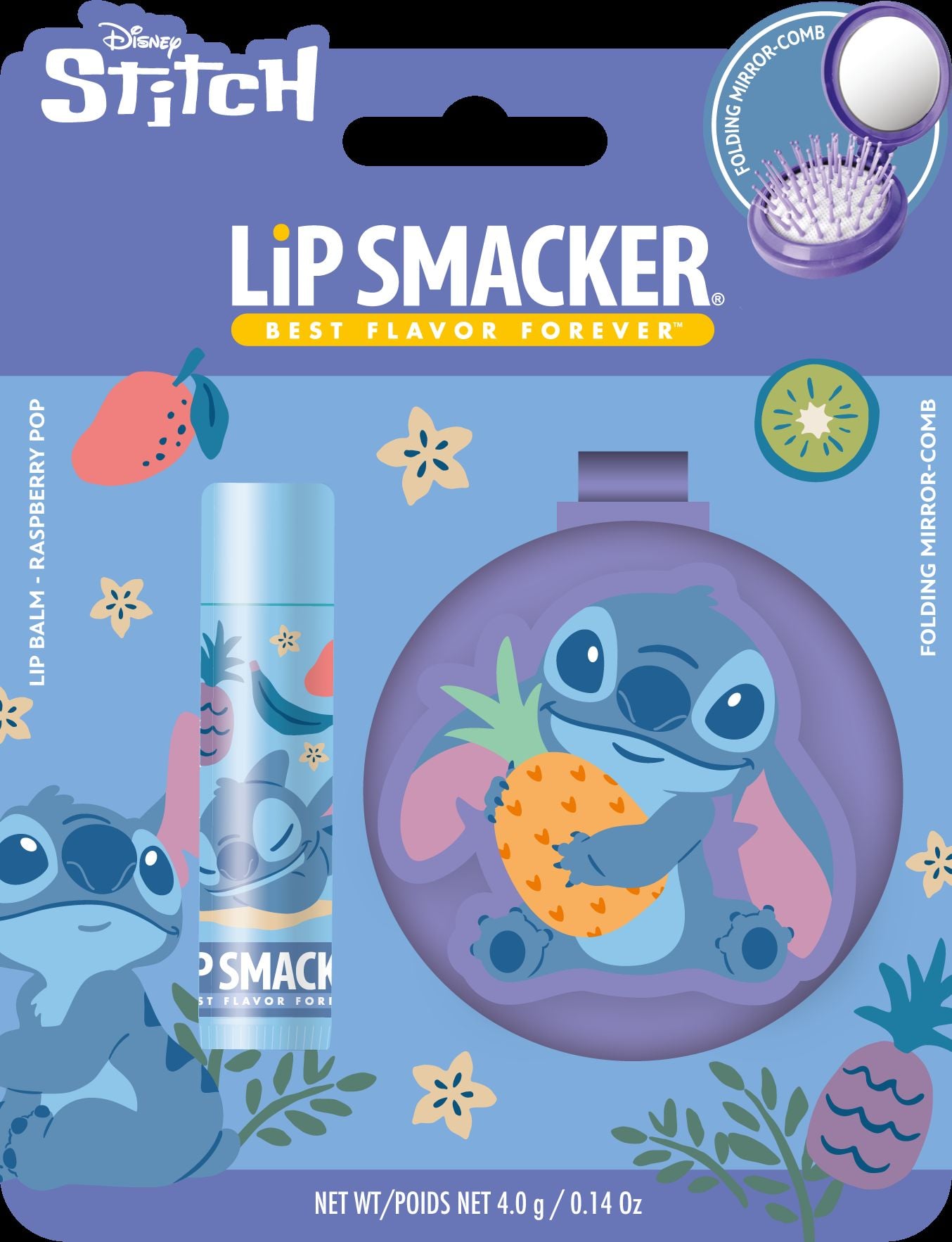 Stitch Comb & lip balm set -Raspberry Pop